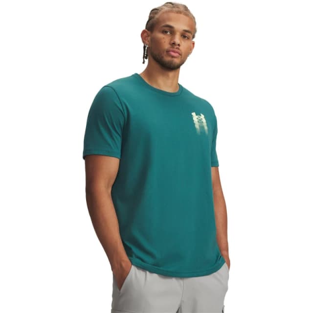 Under Armour Mens Blur Logo Short Sleeve T-Shirt Green male L
