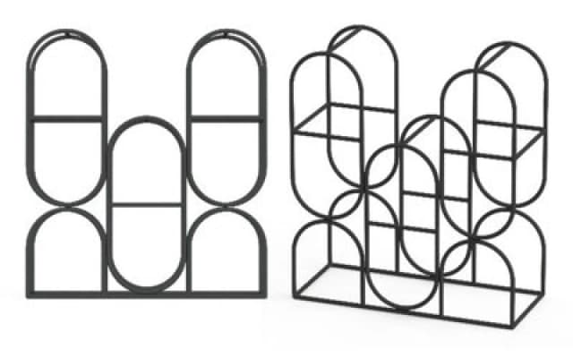 Minster 36Cm - 8 Bottle Wine Rack - Cast Iron - L8 X W18 X H33cm - Black