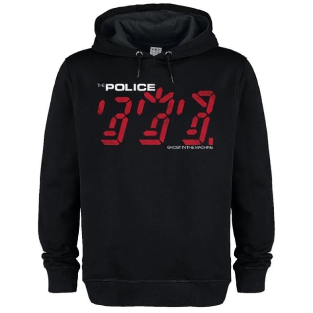 Amplified Amplified Men Ghost In The Machine The Police Hoodie in Black Size: X-Small Black XS Male 5063693001636
