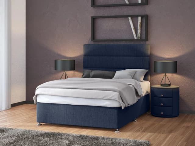 Bedmaster Bedmaster Linen 2 Drawer Divan Base And Headboard in Midnight Size: Double Midnight Double Unisex 9501438323262