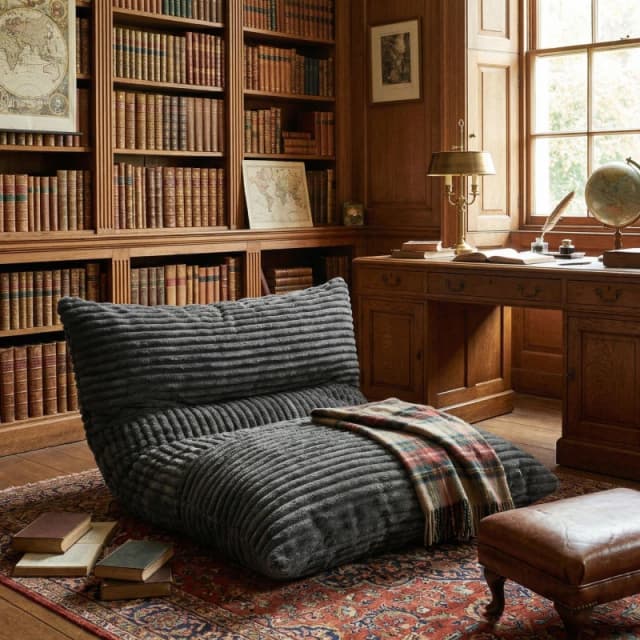 Urban Meuble Convertible Memory Foam Bean Bag Lounger Dark Grey unisex One Size