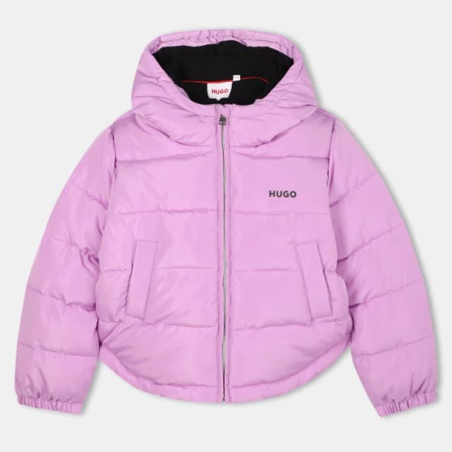 Hugo Kids Short Puffer Jacket Violet 911 female 10Y