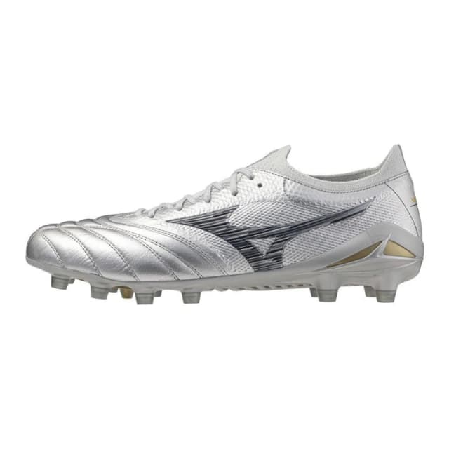 Mizuno Morelia Neo IV Beta Adults Firm Ground Rugby Boots Glx Slv/C Gry male 9.5 (44)