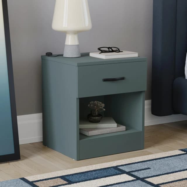 Lassic Vida Designs Riano 1 Drawer Bedside Chest Jasper Green unisex 1 Drawer