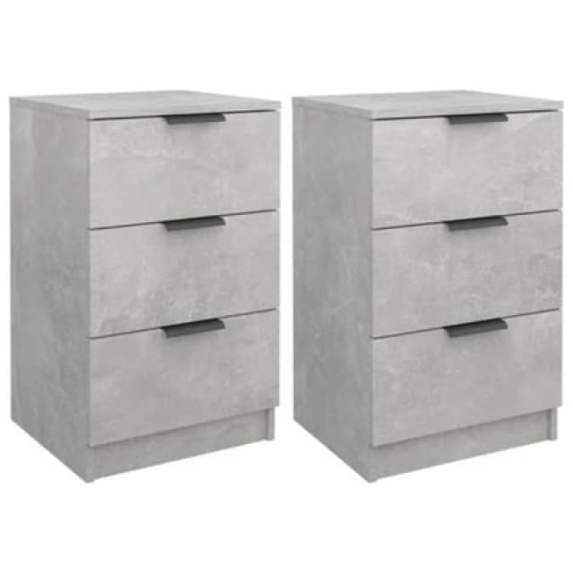 Vidaxl Bedside Cabinets 2 Pcs Concrete Grey 40X36X65 Cm, Grey 811277