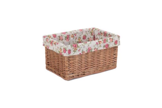 Red Hamper St018R-2 Wicker Medium Double Steamed Garden Rose Willow Storage Baskets