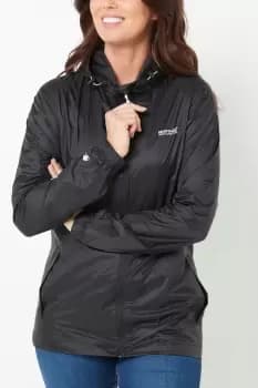 Regatta Black Waterproof Hooded Pack-It Jacket - Womens - Size: 12