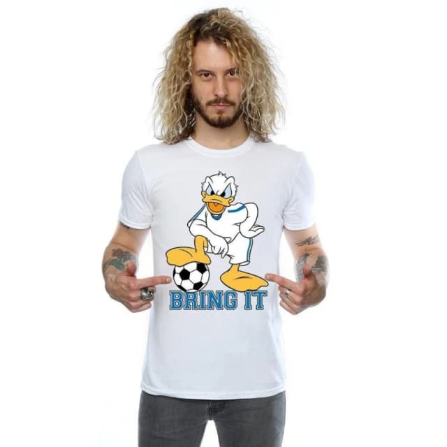 Disney Men Donald Duck Bring It T-Shirt in White Size: Small White S Male 5057068054259
