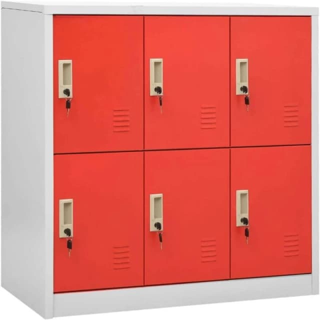 VIDAXL Locker Cabinet Light Grey and Red 90x45x92.5cm Steel Vidaxl 8720286566473
