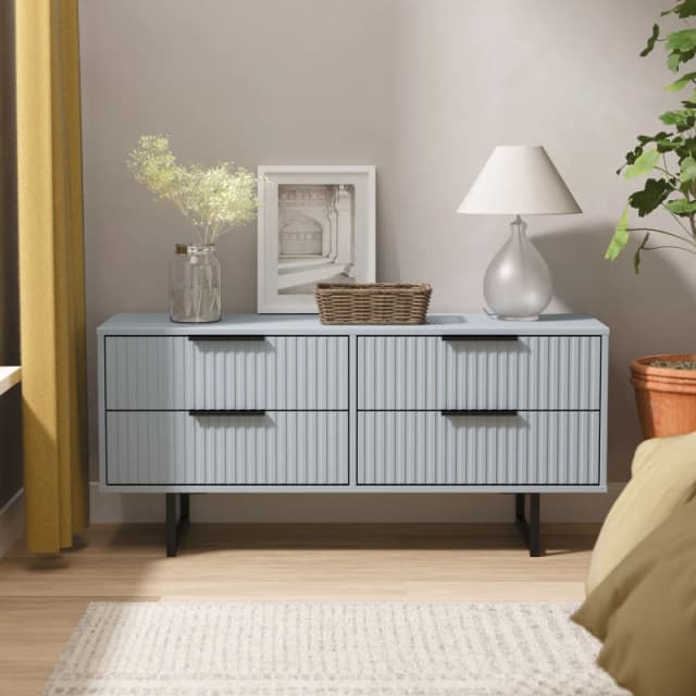 Ready Assembled 2 U Menai 4 Drawer Bedbox (Ready Assembled) in Light Blue Size: Small Light Blue Unisex Small
