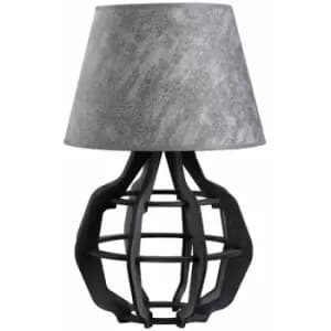 Keter Bento Table Lamp With Round Tapered Shade Grey, 30.5cm, 1x E27