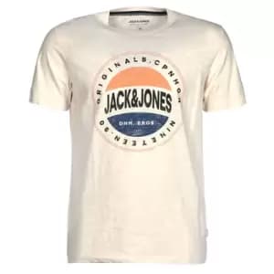 Jack Jones JORCHRISTENSEN mens T shirt in Beige - Sizes S,M,XS