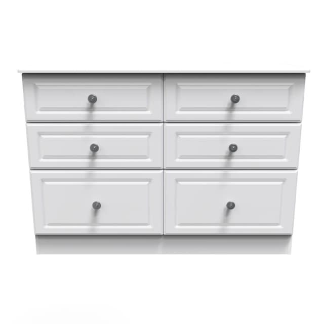Kendal 6 Drawer Wide Chest In White Ash (Ready Assembled)
