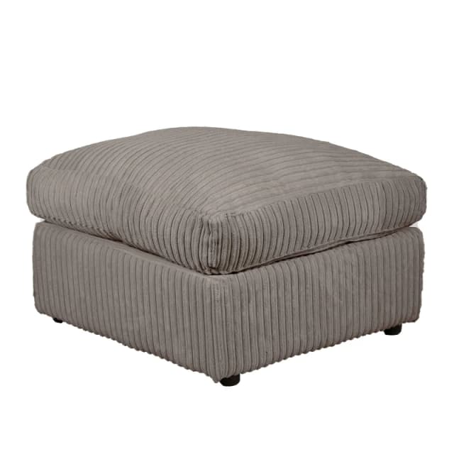 LUXURY LIFE Dylan Jumbo Cord Fabric Footstool Grey