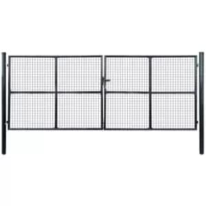 Mesh Garden Gate Galvanised Steel 400x150cm Grey Vidaxl Grey