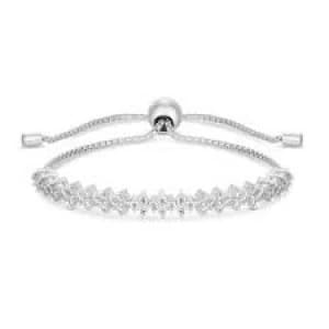 Simply Silver Sterling Silver 925 Cubic Zirconia Toggle Bracelet