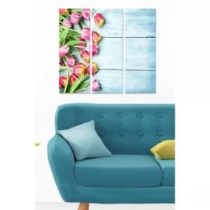 MDF6906357 Multicolor Decorative MDF Painting (3 Pieces)