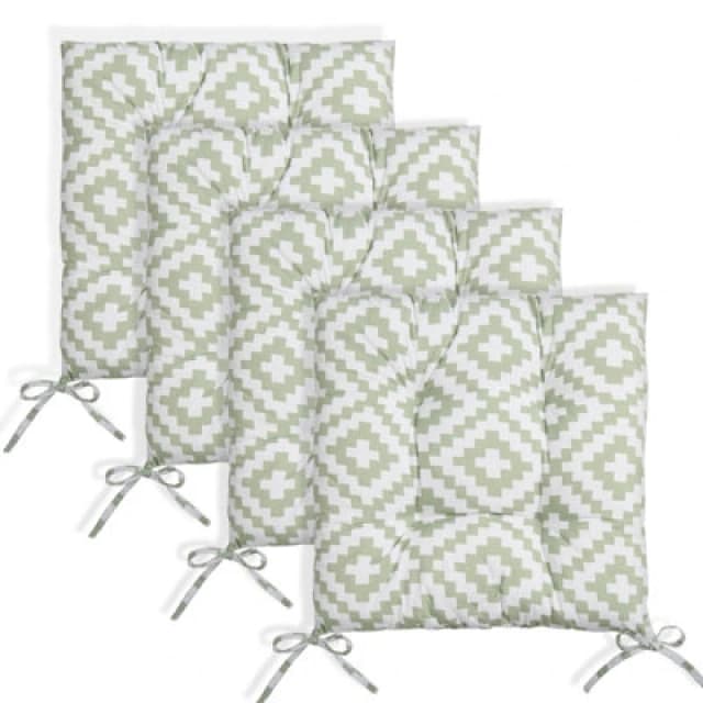 OHS OHS 4 Pack Seat Pads Water Resistant Garden Chairs Cover Outdoor Cushions in Green Size: 40cm x 40cm Green 40cm x 40cm Unisex 5027434230464