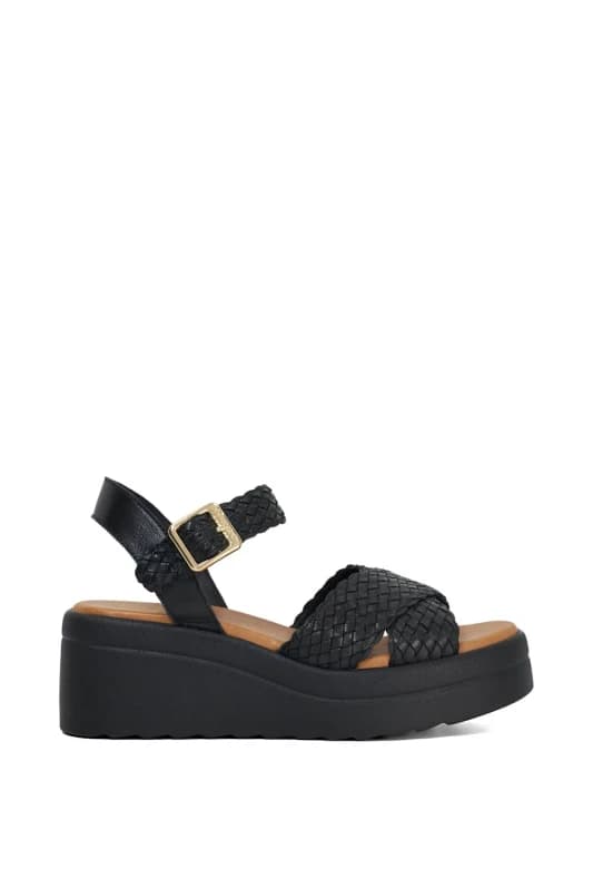 Dune London Womens 'Kinleys' Leather Wedges in Black Size: 4 Black Female 4