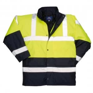 Oxford Weave 300D Class 3 Hi Vis Contrast Traffic Jacket Yellow L