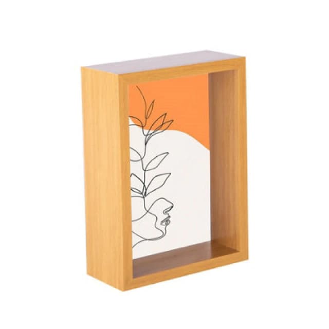 Nicola Spring 3D Deep Box Photo Frame - 5 x 7" Light Brown