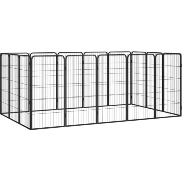 VIDAXL Vidaxl - 16-Panel Dog Playpen Black 50x100cm Powder-coated Steel 8720287158936