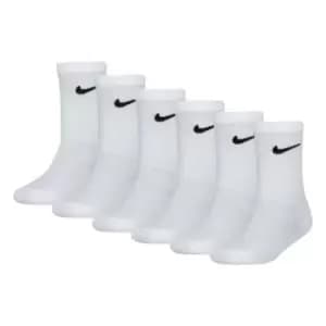 Nike 6 Pack of Crew Socks Childrens - White