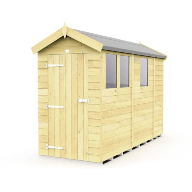Flat Pack Sheds DIY Sheds 4 x 9 Apex Shed, Brown 4X9AFF