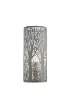 Arford 1 Light Table Lamp Matt White Featuring A Forest Effect Pattern