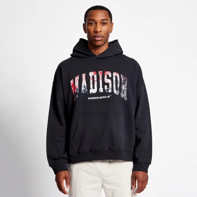 Madison Barclay Distress Hoodie - Black XS