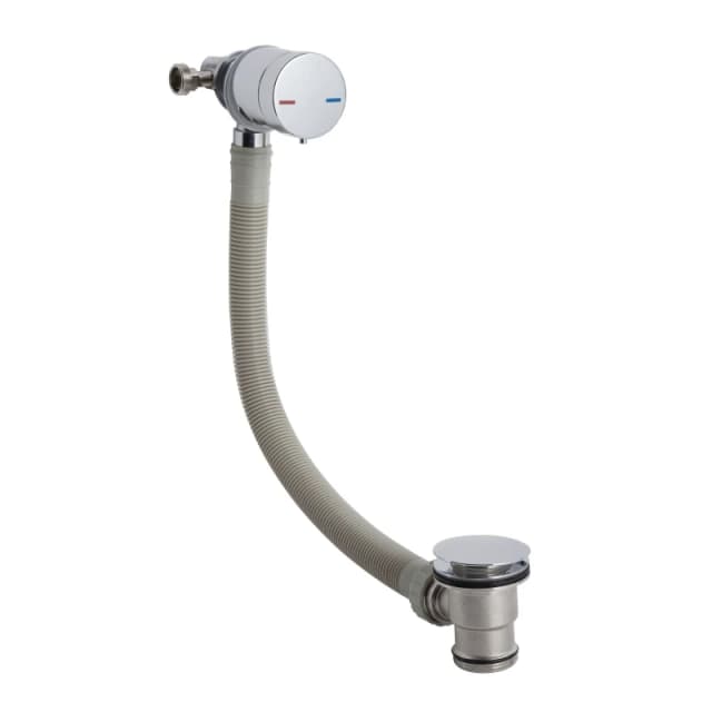 Balterley Contemporary Bathroom Round Bath Filler Chrome 550 x 65mm Silver