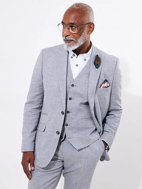 Joe Browns Joe Browns Men Herringbone Linen Blend Suit Blazer in Grey Size: 38R Grey 38R Male 5059953247111