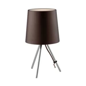 Fan Europe MARLEY Table Lamp with Round Tapered Shade Brown, Aluminum Lampshade 25x43.5cm