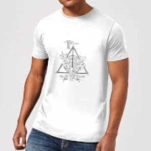 Harry Potter Three Dragons White Mens T-Shirt - White - 3XL