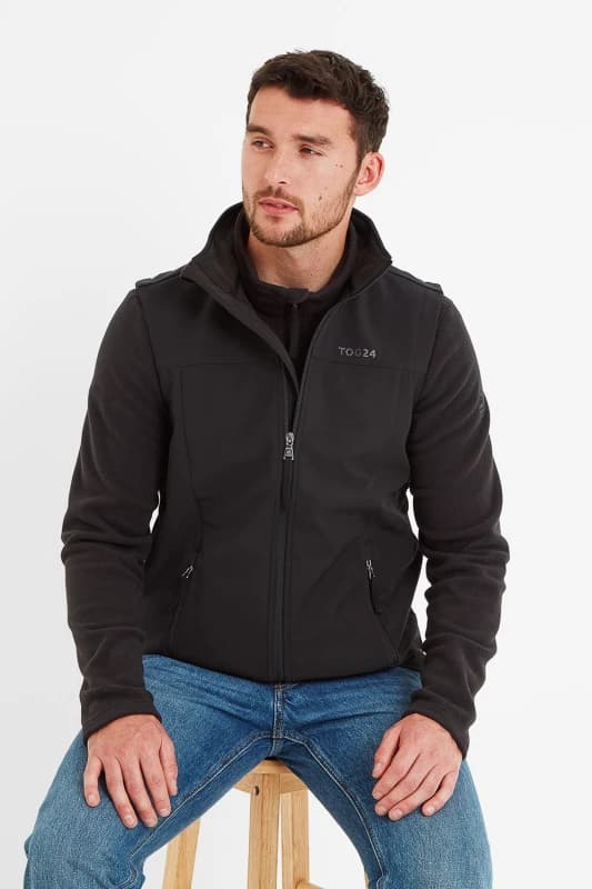 TOG24 TOG24 Men 'Feizor' Shower Resistant Softshell Gilet in Black Size: Medium Black M Male 5053023059239