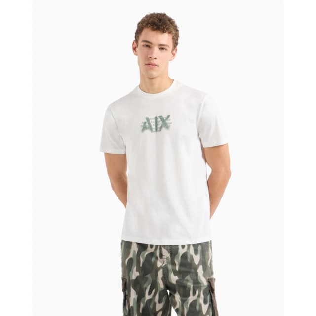 Armani Exchange Logo Fade Graphic T-Shirt Off White L