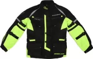 Modeka Tourex II Kids Motorcycle Textile Jacket, black-yellow, Size M 164, black-yellow, Size M 164