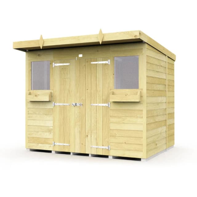Flat Pack Sheds DIY Sheds 8 x 5 Pent Summer Shed, Brown 8X5PSSFF
