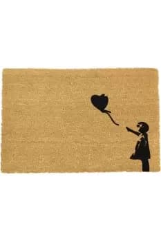Girl with a Balloon Graffiti Doormat