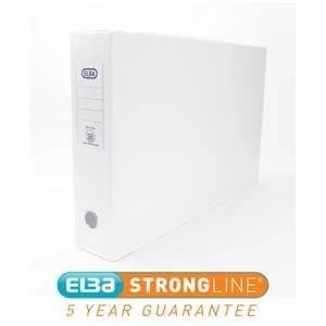 Original Elba A3 Lever Arch File 2 Ring PVC 80mm Landscape White Pack of 2