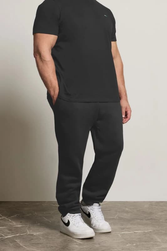 BadRhino BadRhino Men Elasticated Drawstring Joggers in Black Size: X-Large Black XL Male 5063589363091