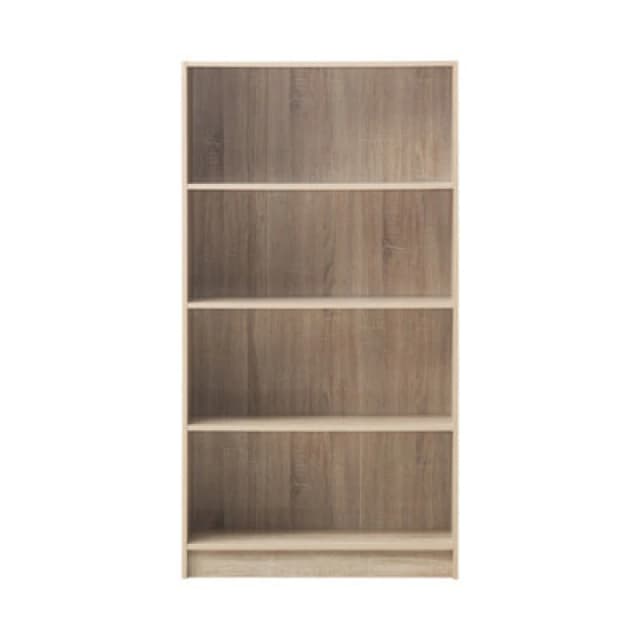 Timber Art Design 4 Tier Bookcase Tall Display Shelving Storage Unit Wood Furniture Sonoma Oak