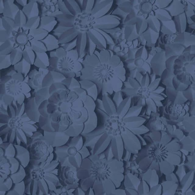 FINE DECOR Fine Decor - 3D Effect Floral Wallpaper Washable Flowers Dimensions Navy WL-FD42690