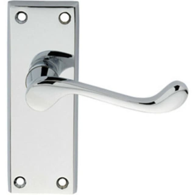 Loops PAIR Victorian Scroll Lever on Short Latch Backplate 118 x 43mm Polished Chrome Multi