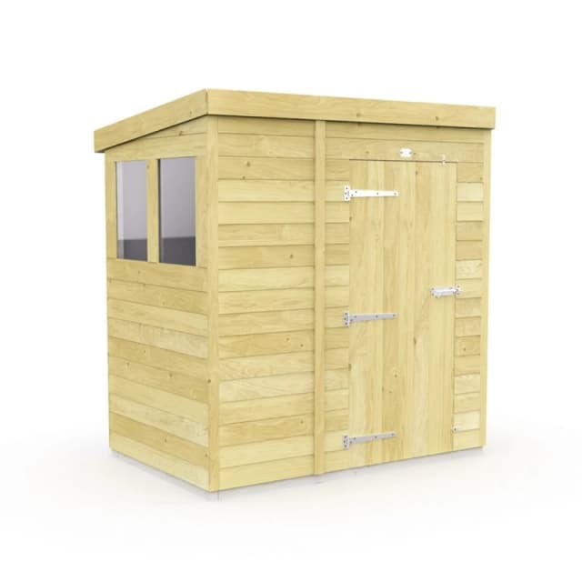Buttercup Farm 7 x 4 Feet Pent Security Shed - Double Door - L118 x W214 x H201cm in Brown Brown Unisex