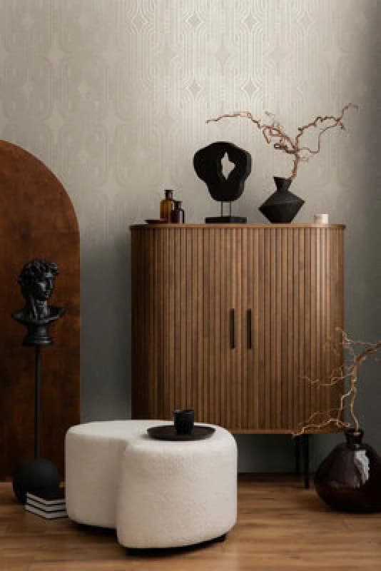 As Creation Bricoflor Non-Woven Wallpaper, Modern Wallpaper, Pattern In Beige, Silver - 10,05 X 0,53 M