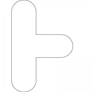 White Symbol ”T” Floor Graphic adheres to most