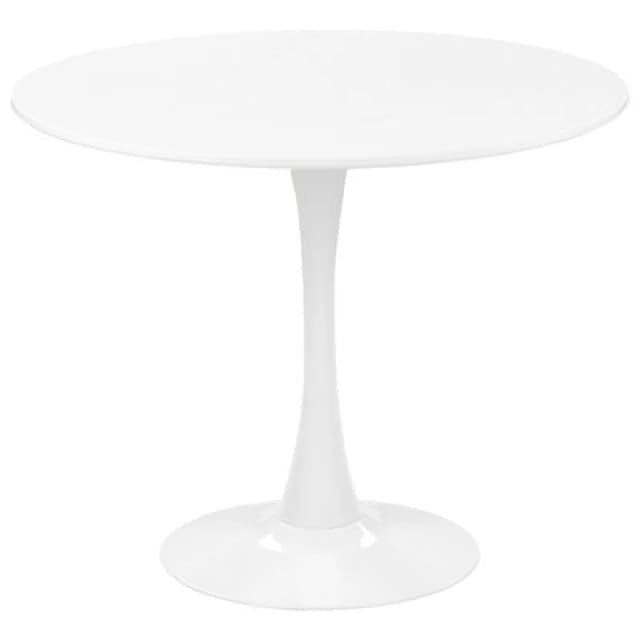Beliani Dining Table Boca White 90 Cm 90 Cm