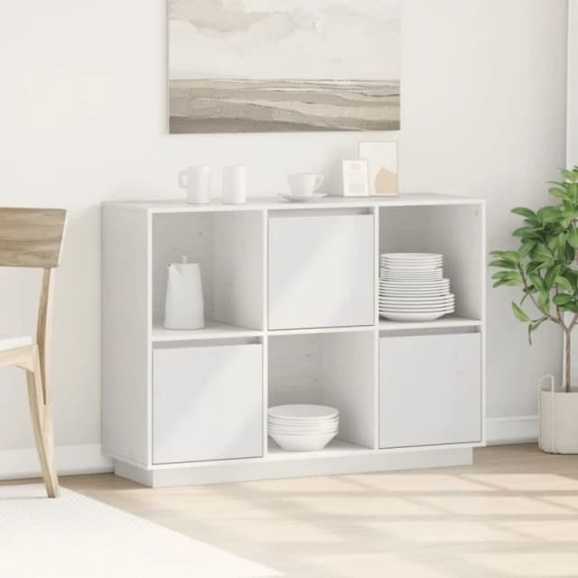 VIDAXL Sideboard White 110.5x35x80cm Solid Wood Pine Vidaxl 8720286923368