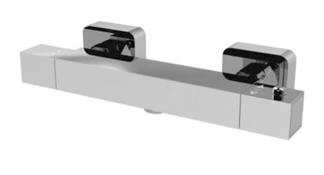 Balterley Square Wall Mount Shower Thermostatic Bar Valve Tap Kit Not Included Silver